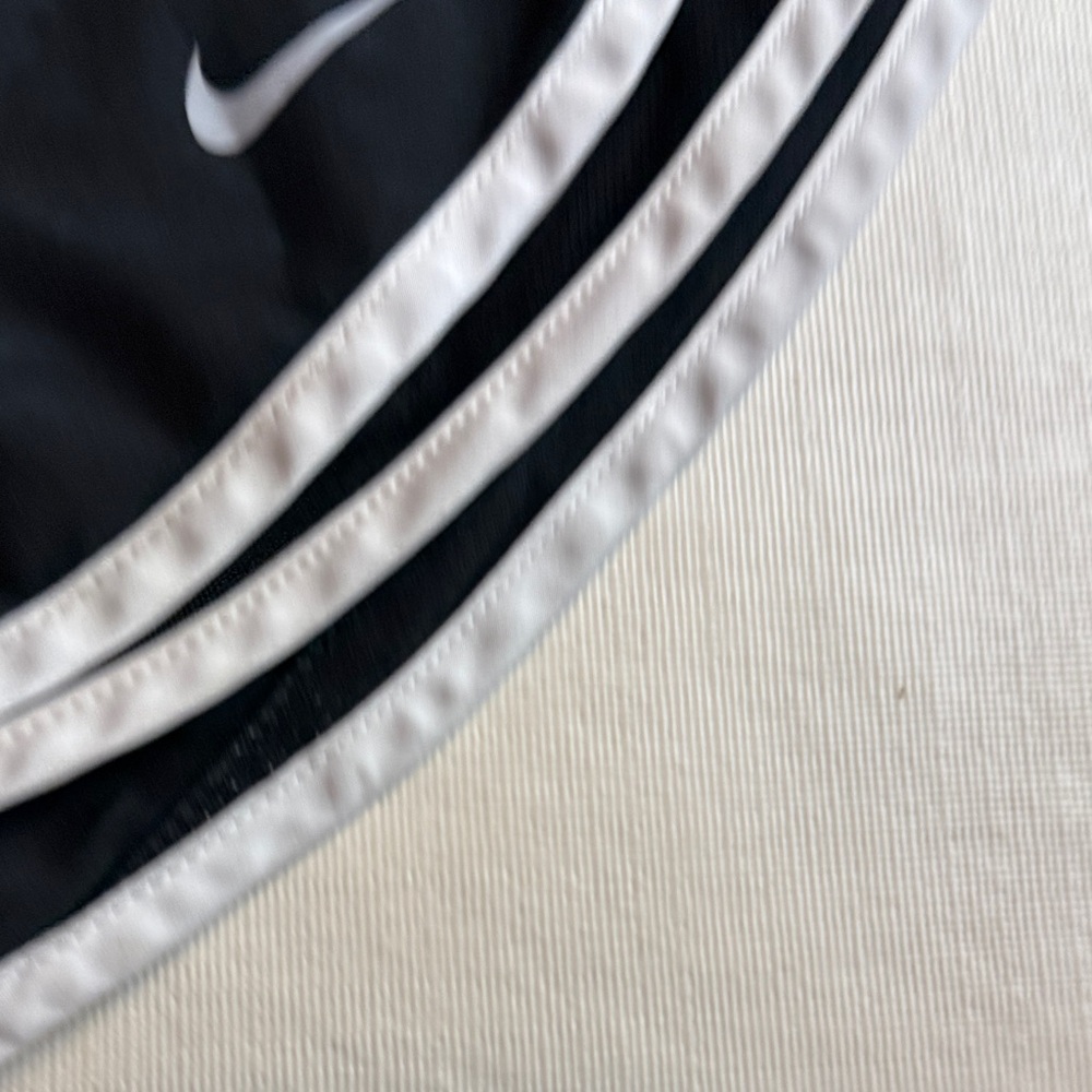 Nike Women's Black White Elastic Waist Drawstring Running Shorts Size M - Picture 3 of 10